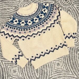 Men's Nordic Pattern Crewneck Sweater